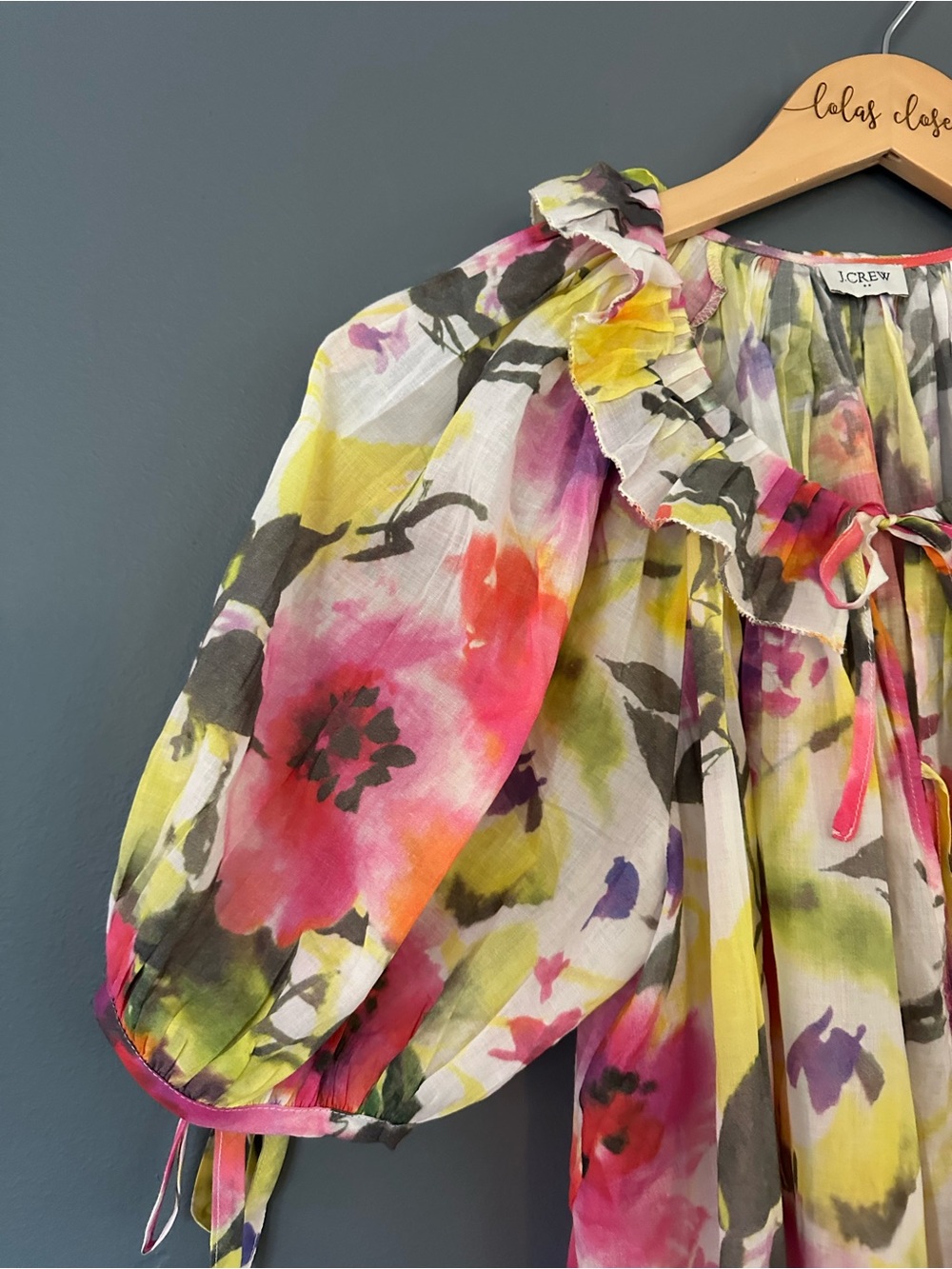 Jcrew Floral Puff-Sleeve Midi Cover Up Dress. Perfect Condition Small - Picture 3 of 13